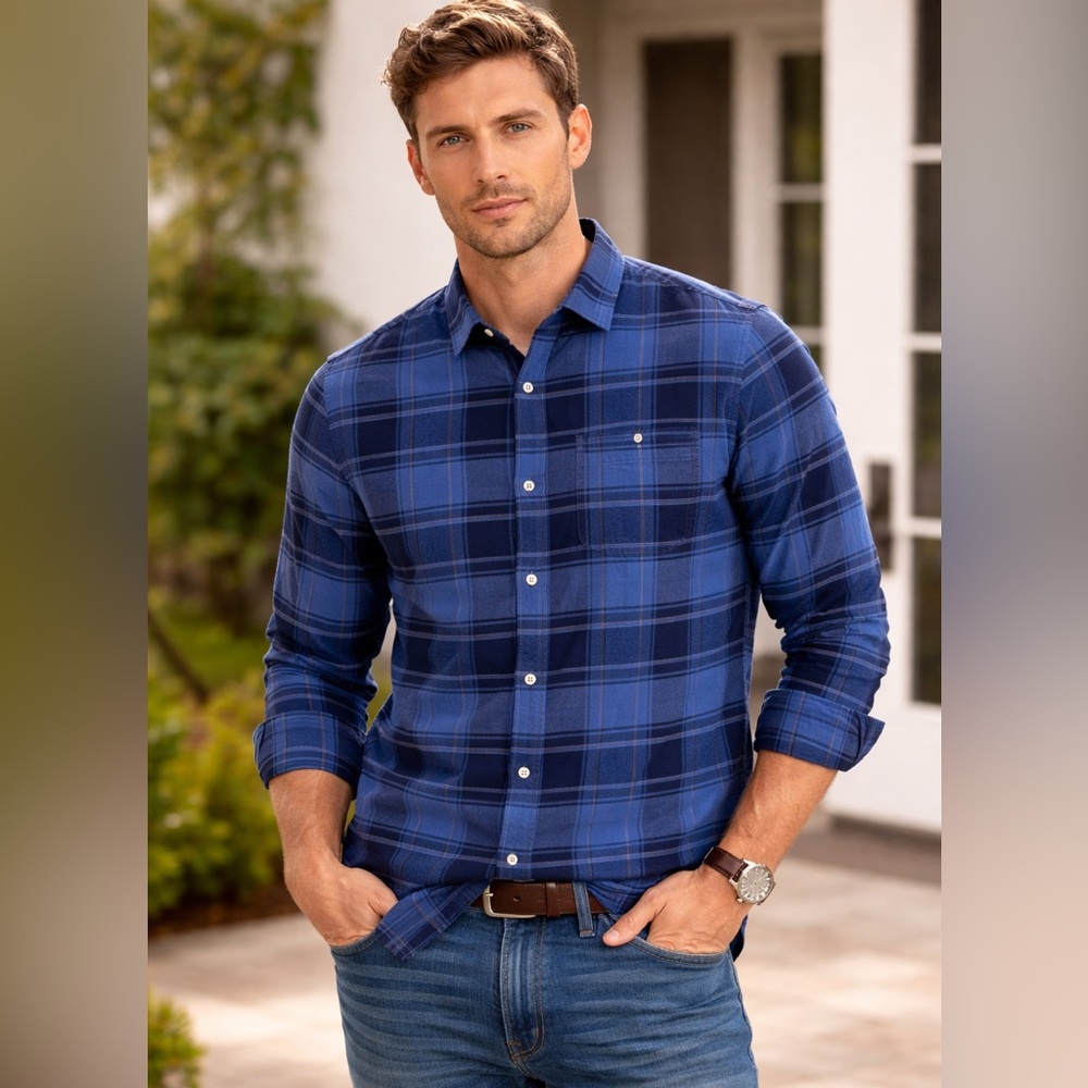Tommy Bahama beach plaid shirt medium